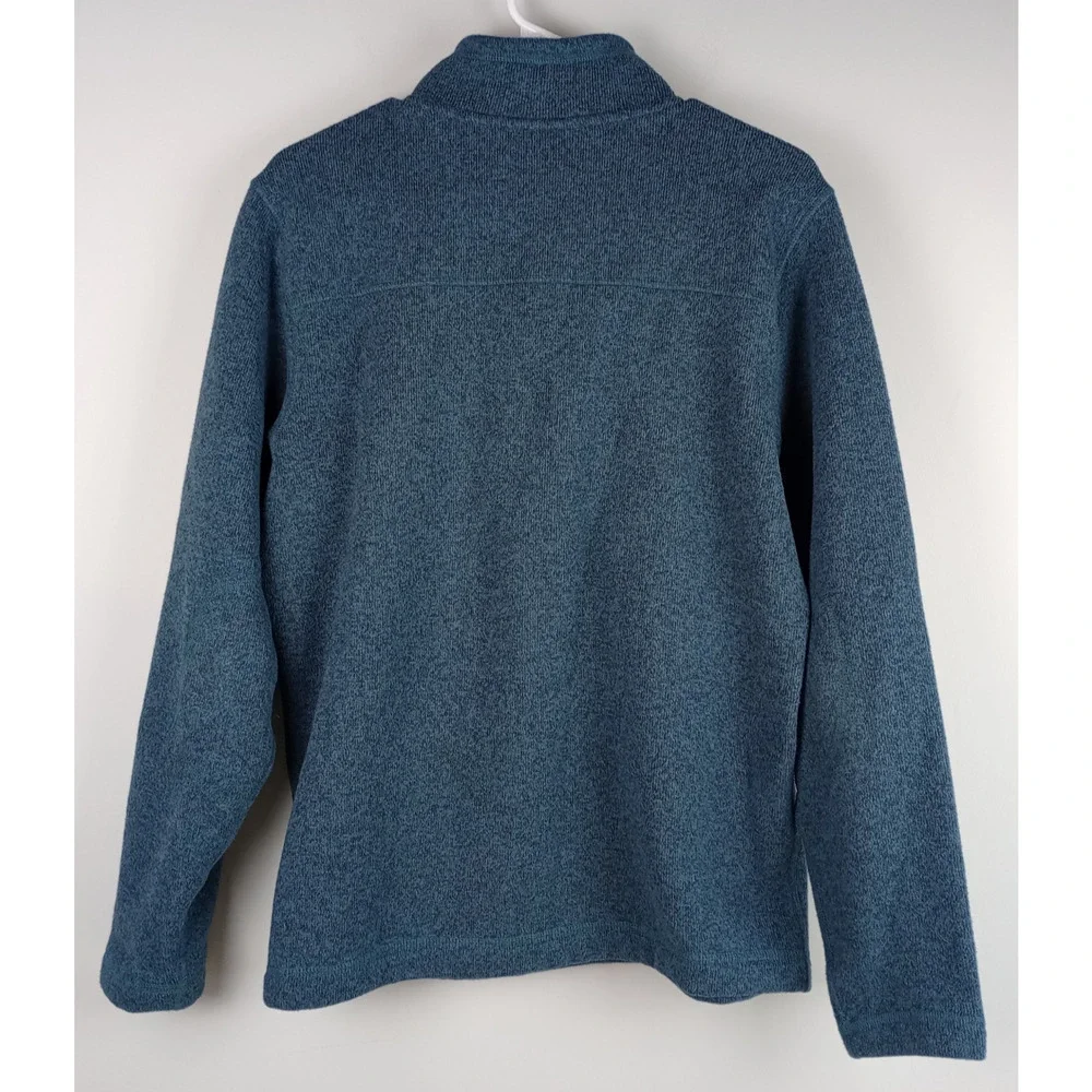 The North Face Mens M Blue 1/4 Zip Pocket Long Sleeve Sweater Knit Fleece Jacket